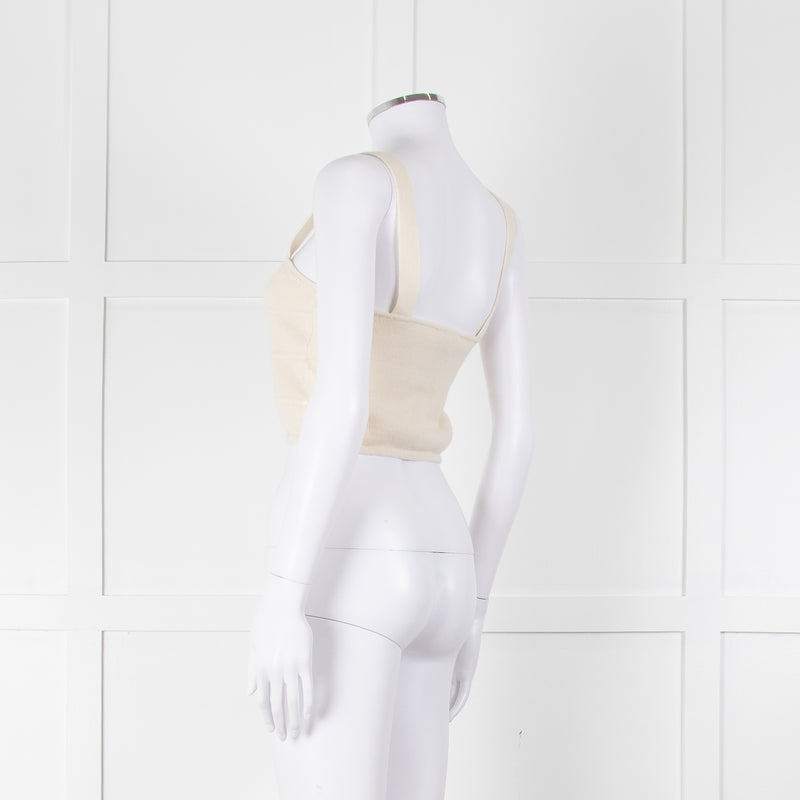 Raey Cream Cropped Cashmere Vest