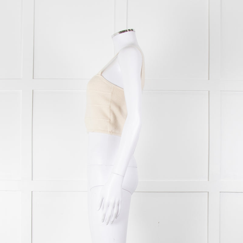 Raey Cream Cropped Cashmere Vest