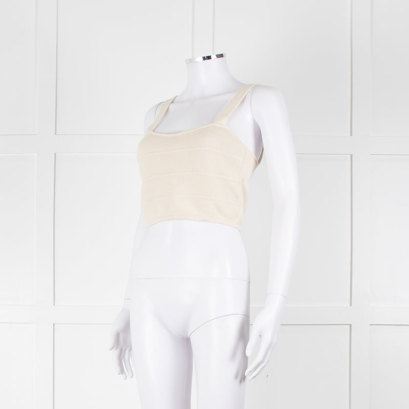 Raey Cream Cropped Cashmere Vest