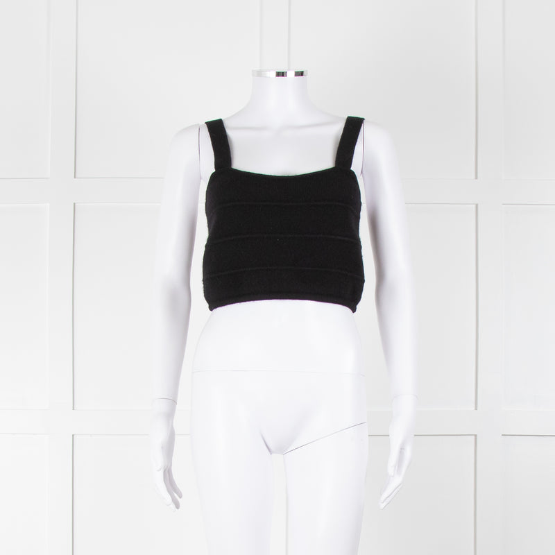 Raey Black Cashmere Cropped Vest