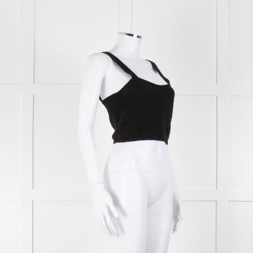 Raey Black Cashmere Cropped Vest