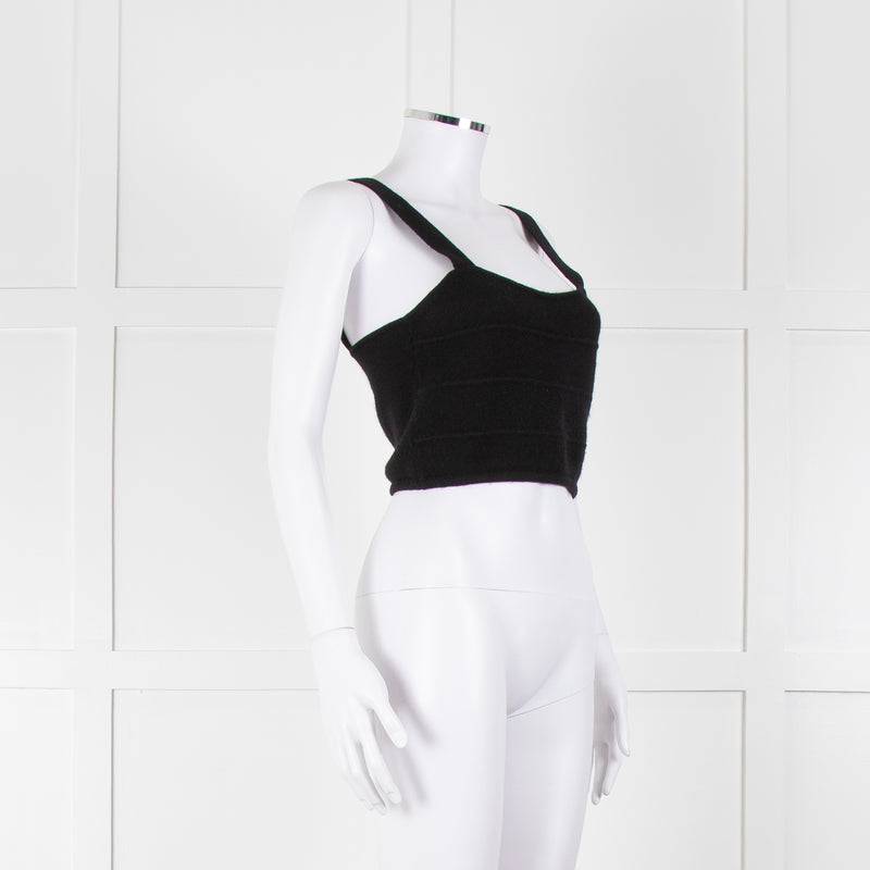 Raey Black Cashmere Cropped Vest