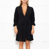 Iro Black Lace Trim Mini Dress