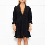 Iro Black Lace Trim Mini Dress