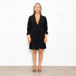 Iro Black Lace Trim Mini Dress