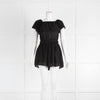 Natalie Martin Black Cotton Long Sleeved Mini Sun Dress