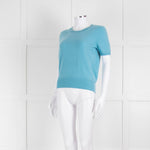Naadam Pale Blue Cashmere Short Sleeve Sweater