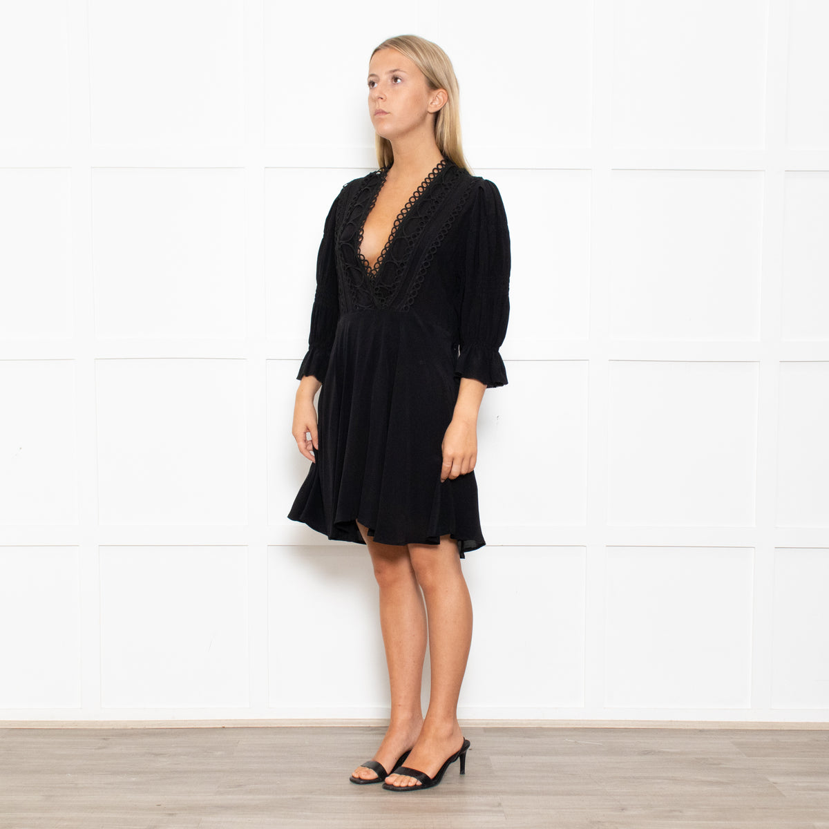 Iro Black Lace Trim Mini Dress Phoenix Style Iro Black Lace Trim Mini Dress Phoenix Style
