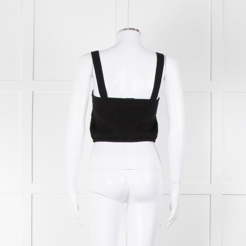 Raey Black Cashmere Cropped Vest