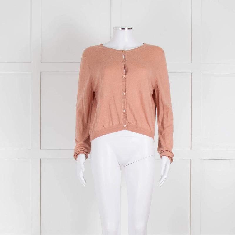 Red Valentino Peach Lace Detail Cardigan