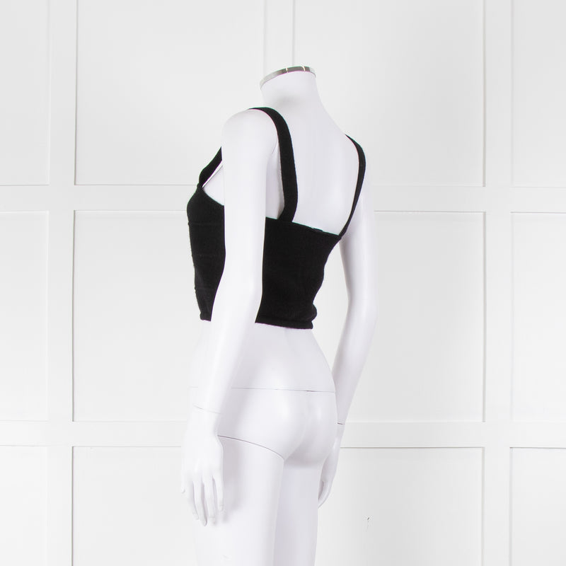 Raey Black Cashmere Cropped Vest