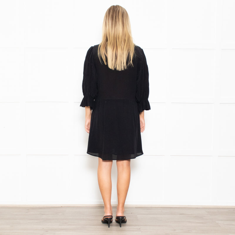 Iro Black Lace Trim Mini Dress