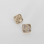 Chanel Champagne Gold Crystal Resin Earrings
