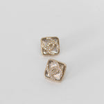 Chanel Champagne Gold Crystal Resin Earrings