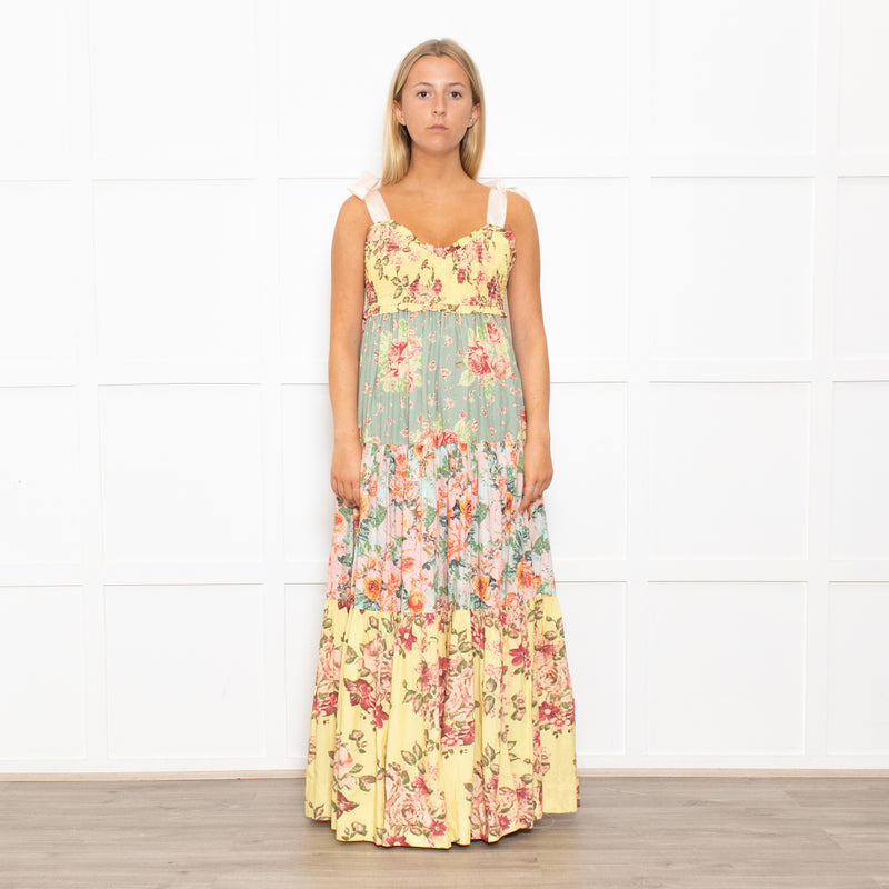 Free People Floral Tiered Smocked Bodice Midi Dress