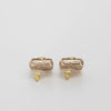 Chanel Champagne Gold Crystal Resin Earrings