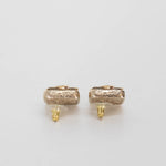 Chanel Champagne Gold Crystal Resin Earrings