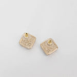 Chanel Champagne Gold Crystal Resin Earrings