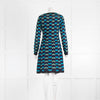 Missoni Blue Black Green Knitted Long Sleeve Dress