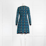 Missoni Blue Black Green Knitted Long Sleeve Dress