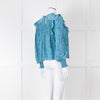Rails Blue Purple Animal Print Frill Detail Long Sleeve Top