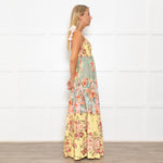 Free People Floral Tiered Smocked Bodice Midi Dress