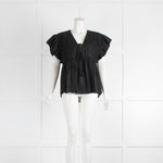 Merlette Black Cotton Smock Short Top