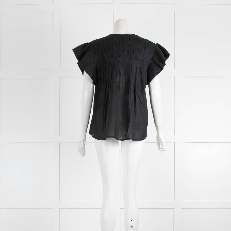 Merlette Black Cotton Smock Short Top