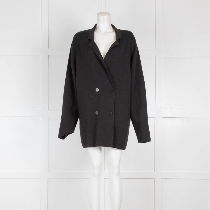 The Row Black Knitted Wool Mix Double Jacket