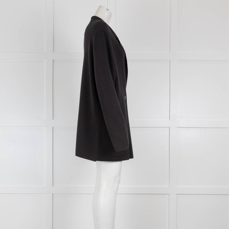 The Row Black Knitted Wool Mix Double Jacket