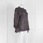 Levete Room Black Neutral Geometric Print Blouse