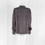 Levete Room Black Neutral Geometric Print Blouse