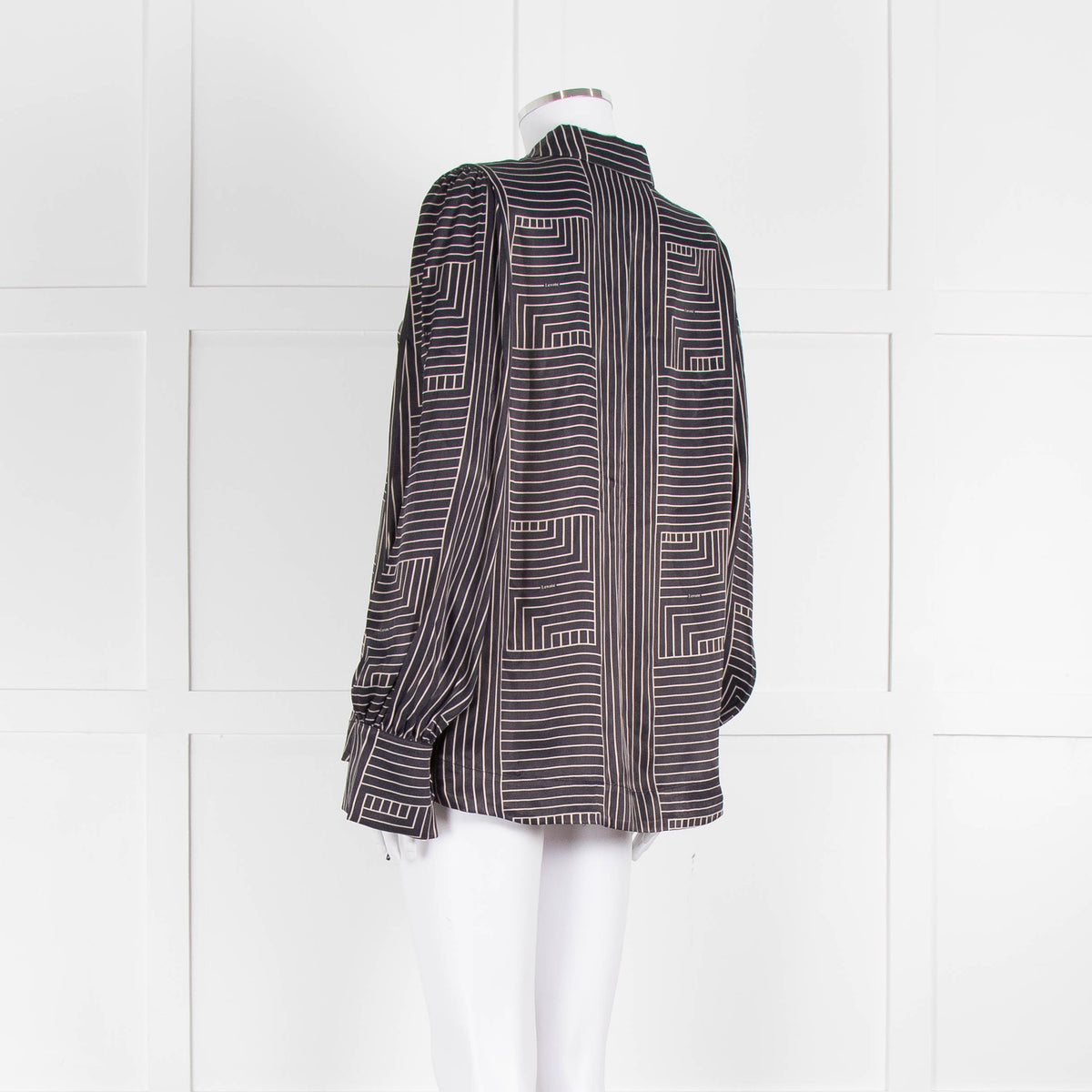 Levete Room Black Neutral Geometric Print Blouse