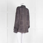 Levete Room Black Neutral Geometric Print Blouse
