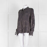 Levete Room Black Neutral Geometric Print Blouse