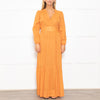 Mondo Corsini Orange Tiered Midi Dress