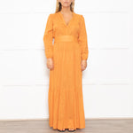Mondo Corsini Orange Tiered Midi Dress