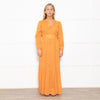 Mondo Corsini Orange Tiered Midi Dress