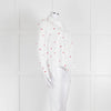 Sezane White Red Embroidery Heart Cotton Shirt