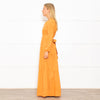 Mondo Corsini Orange Tiered Midi Dress