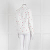Sezane White Red Embroidery Heart Cotton Shirt