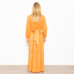 Mondo Corsini Orange Tiered Midi Dress