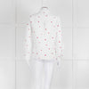 Sezane White Red Embroidery Heart Cotton Shirt
