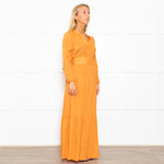 Mondo Corsini Orange Tiered Midi Dress