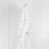 Sezane White Red Embroidery Heart Cotton Shirt