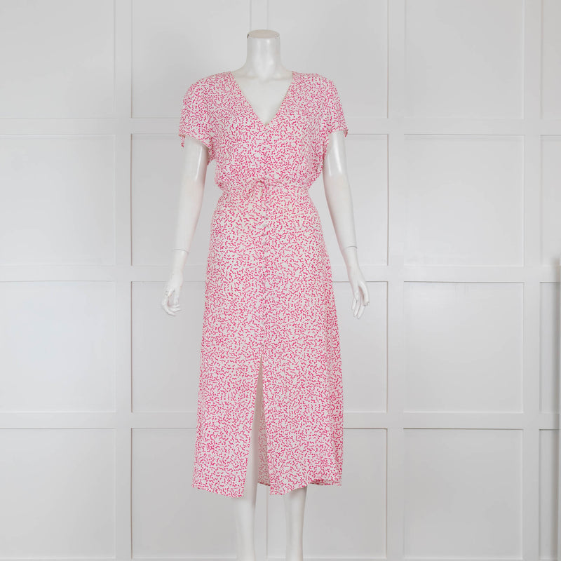 Rixo Pink Patterned Aspen Dress