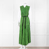 Proenza Schouler Green Black Print Draw String Sleeveless Maxi Dress