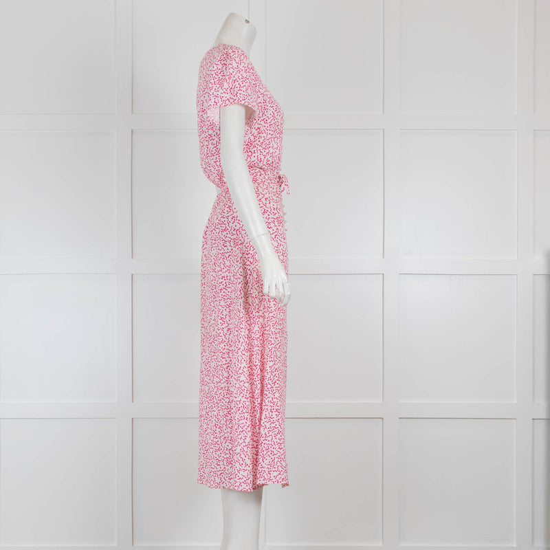 Rixo Pink Patterned Aspen Dress