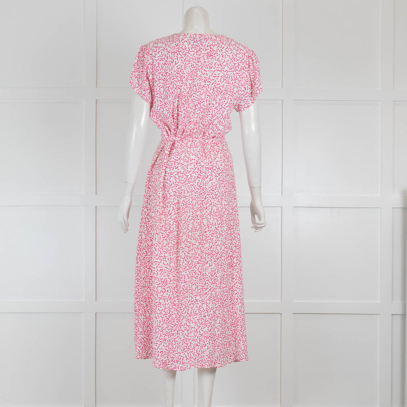 Rixo Pink Patterned Aspen Dress
