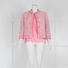 D'Exterior Pink Silk Vest with Boucle Neck